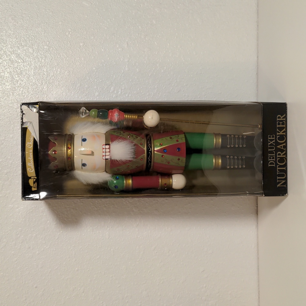 Nutcracker Holiday Christmas gift wood traditional guard red green gold used